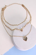 Triple Checker Necklace