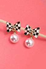 Pearl Checker Earrings