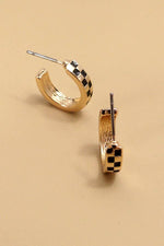 Checker Huggie Hoops