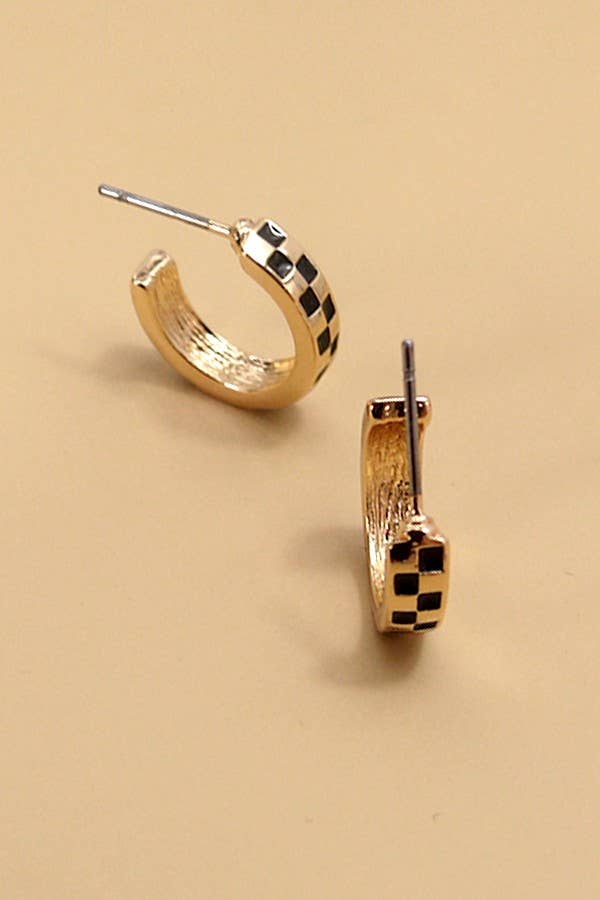 Checker Huggie Hoops