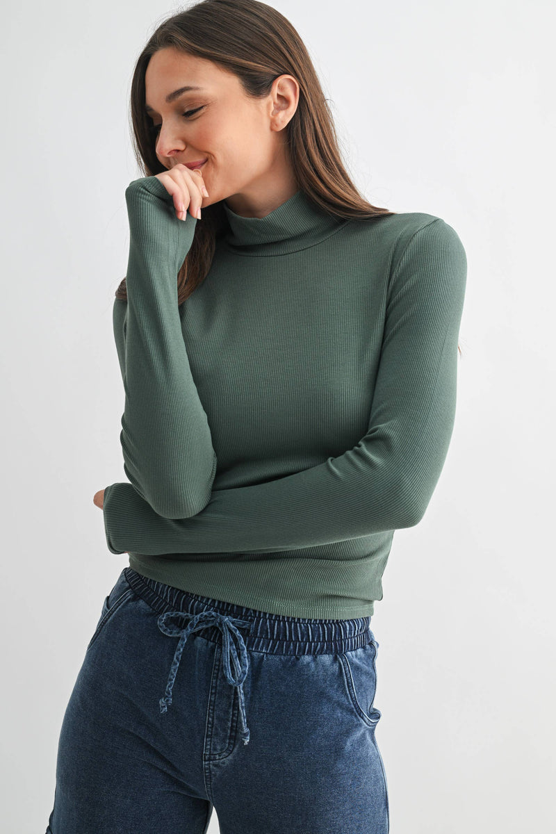 Micro Ribbed Turtleneck