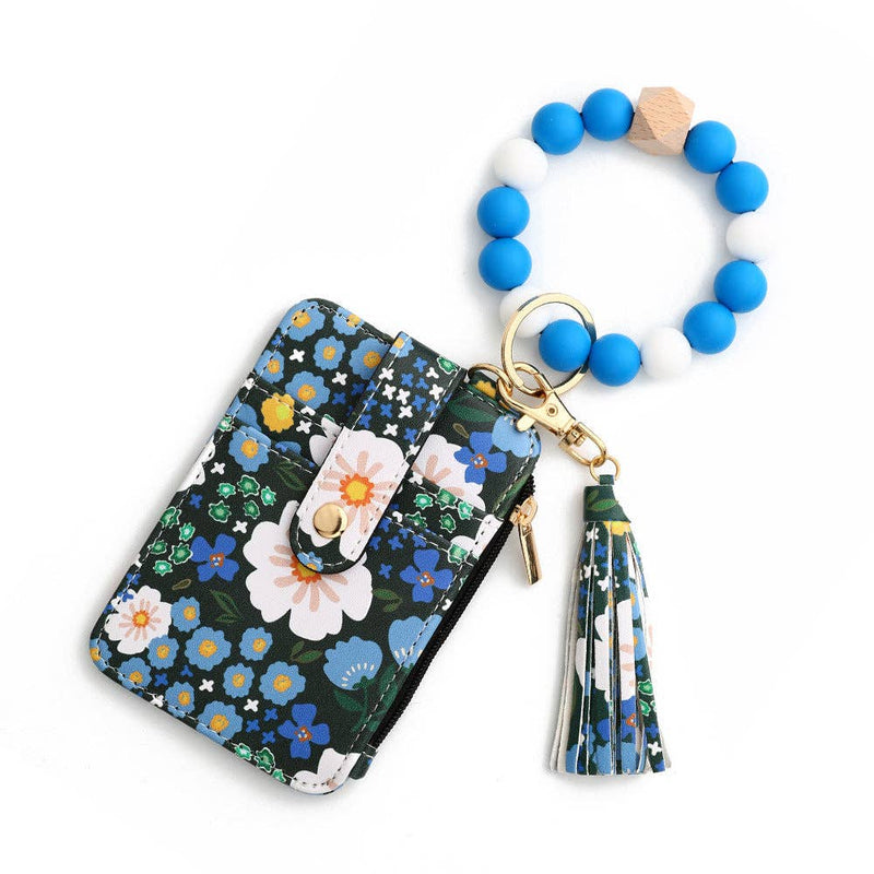 Silicone Beaded Floral Wallet Card Holder