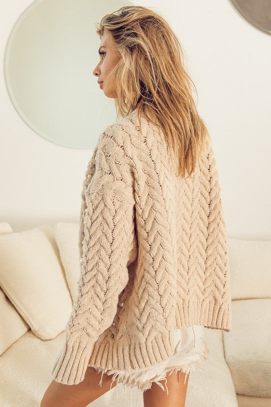 Pearl Embellished Cardi