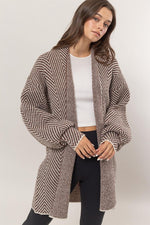 Herringbone Sweater Cardigan