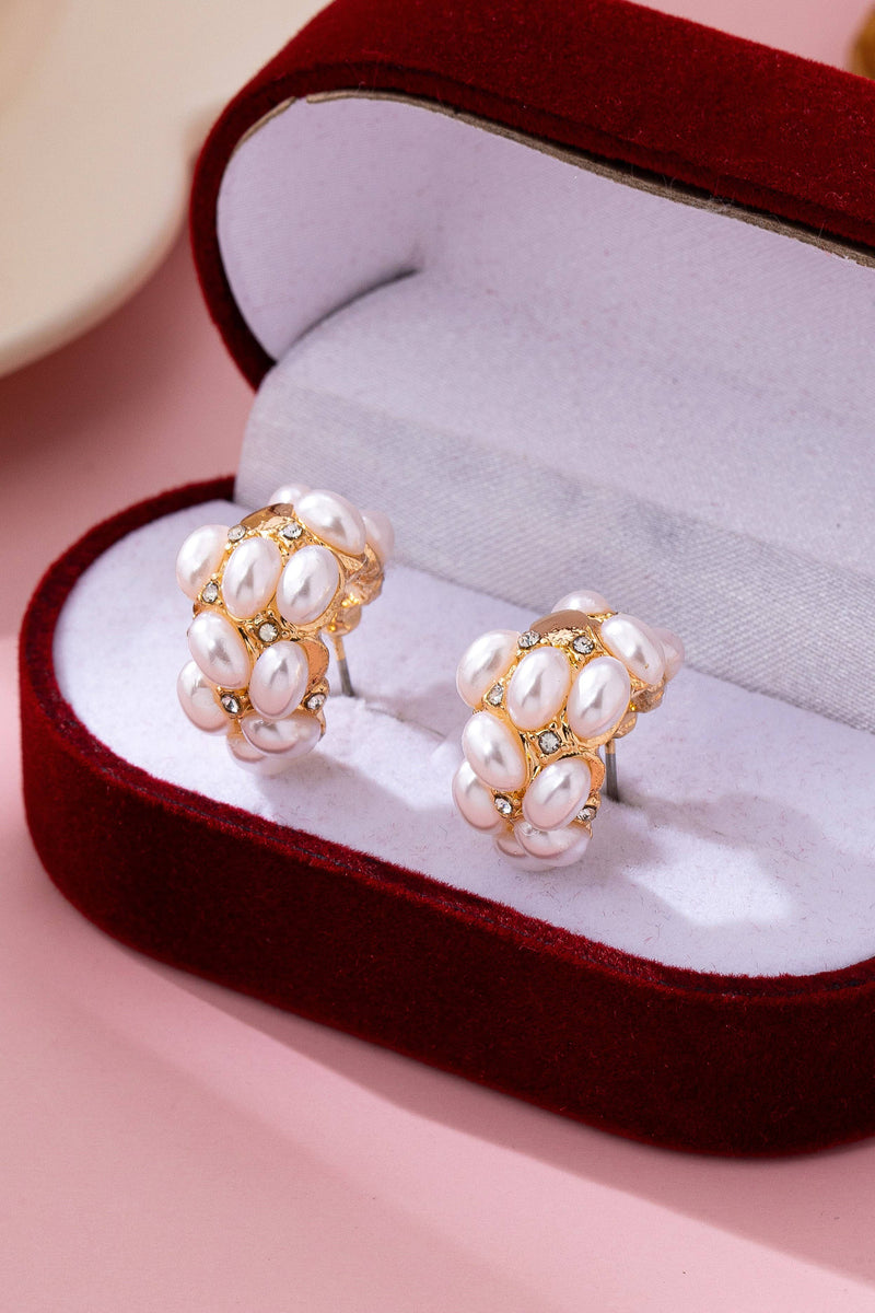 Pearl Cluster Half-Hoops – Ella Mae's Boutique