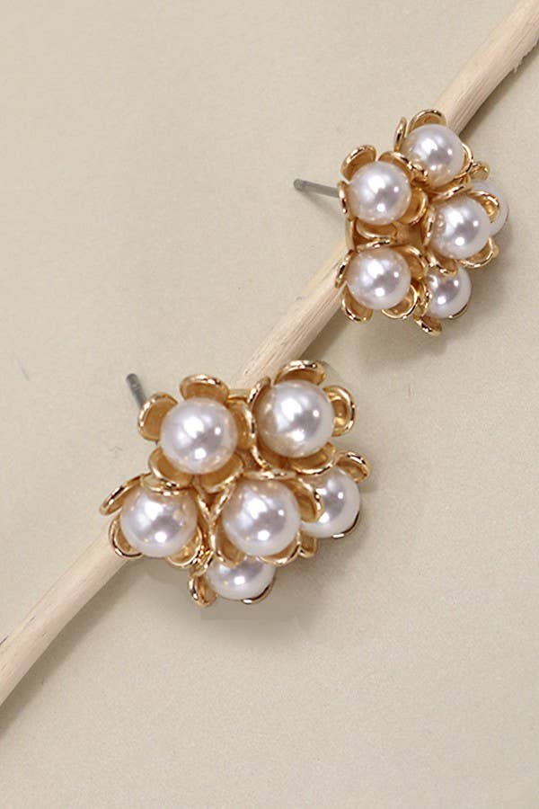 Flower Pearl Studs