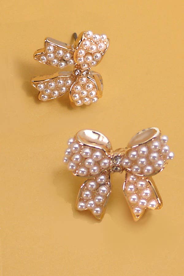 Pearl Bow Earrings