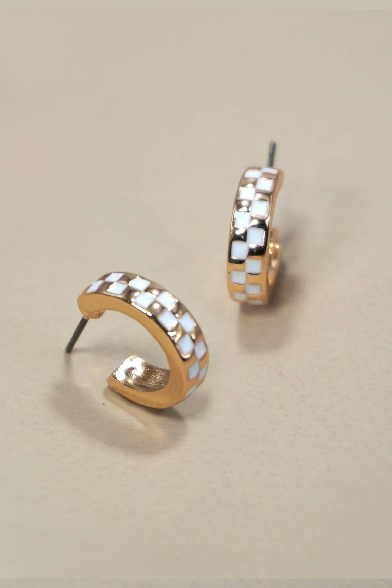 Checker Huggie Hoops