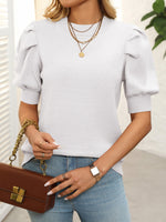 Mandy Mock Neck Puff Sleeve Sweater