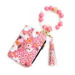 Silicone Beaded Floral Wallet Card Holder