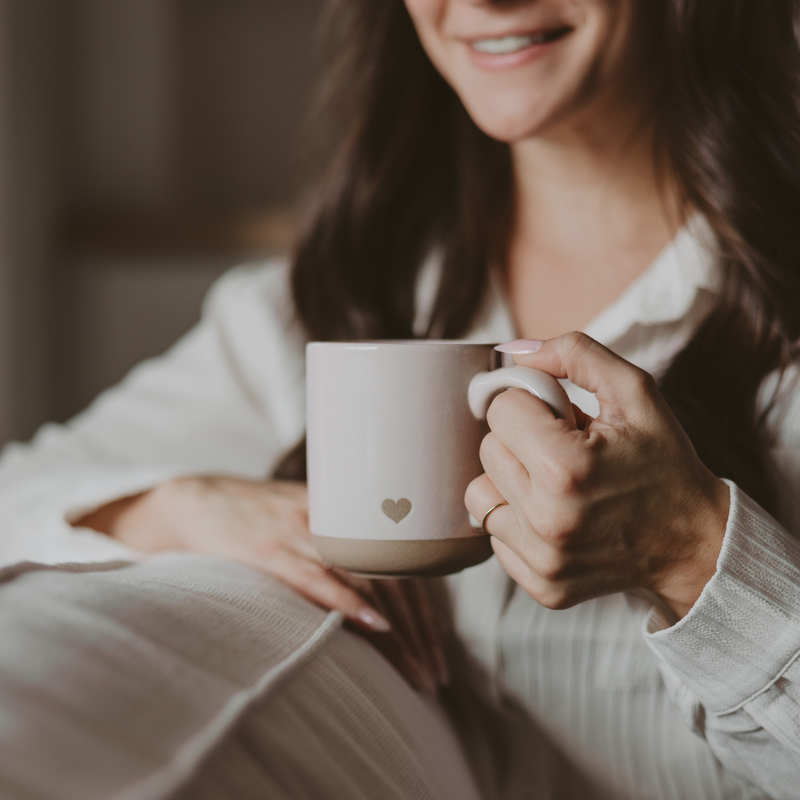 Heart Stoneware Coffee Mug