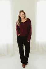 Exposed V Neck Pullover