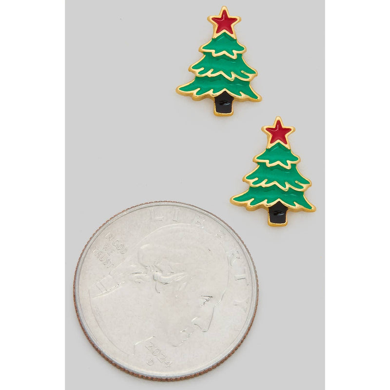 Red Star Christmas Tree Studs