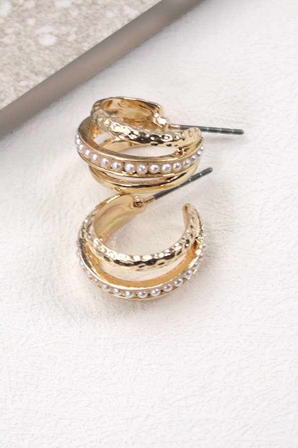 Mini Pearl Hoops