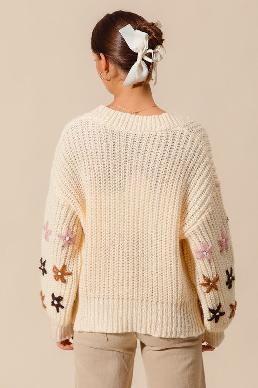 Floral Embroidered Sweater