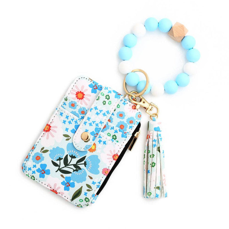 Silicone Beaded Floral Wallet Card Holder