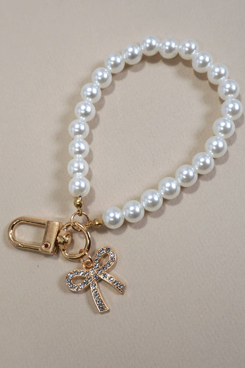 Pearl Wristlet Bag Keychain