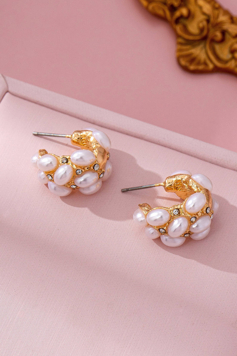 Pearl Cluster Half-Hoops – Ella Mae's Boutique