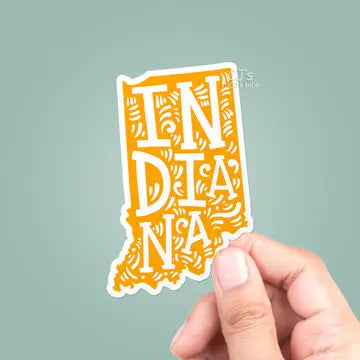 5" Red Indiana Sticker