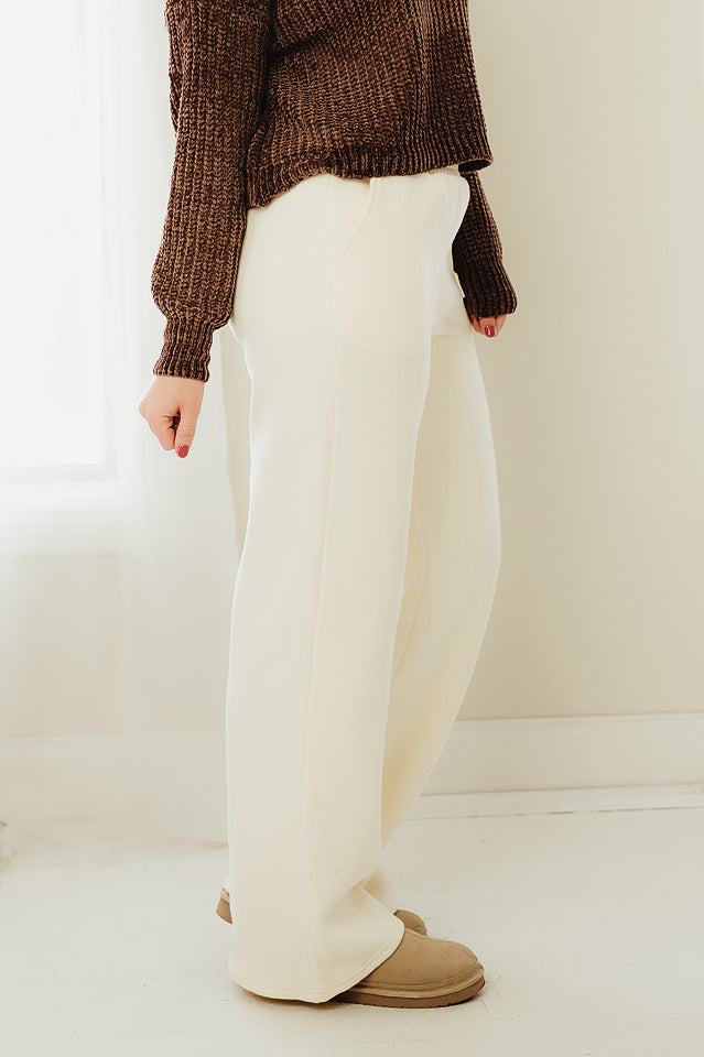 Cozy Fleece Wide Leg Sweatpants