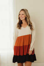 Woven Color Blocked Dress