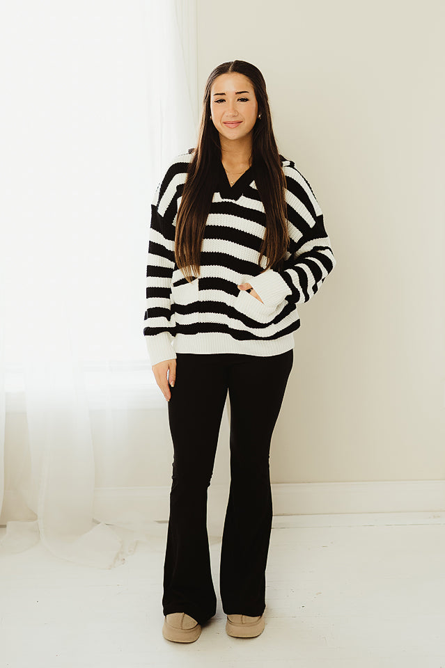 Stripe Front Pocket Sweater