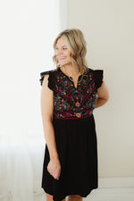 Embroidered Flutter Dress