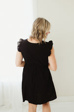 Embroidered Flutter Dress