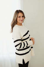 Stripe Oversized Crew Sweater