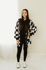 Checkerboard Loose Fit Cardigan