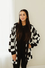 Checkerboard Loose Fit Cardigan