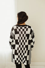 Checkerboard Loose Fit Cardigan