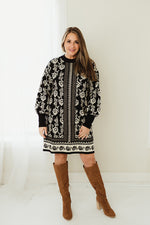 Floral Jacquard Sweater Dress