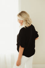 Woven Ruffle Sleeve Top