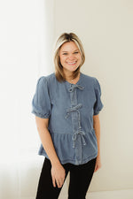 Peplum Denim Shirt