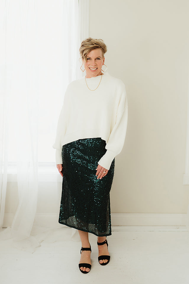 Sequin Midi Skirt