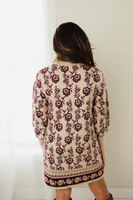 Floral Jacquard Sweater Dress