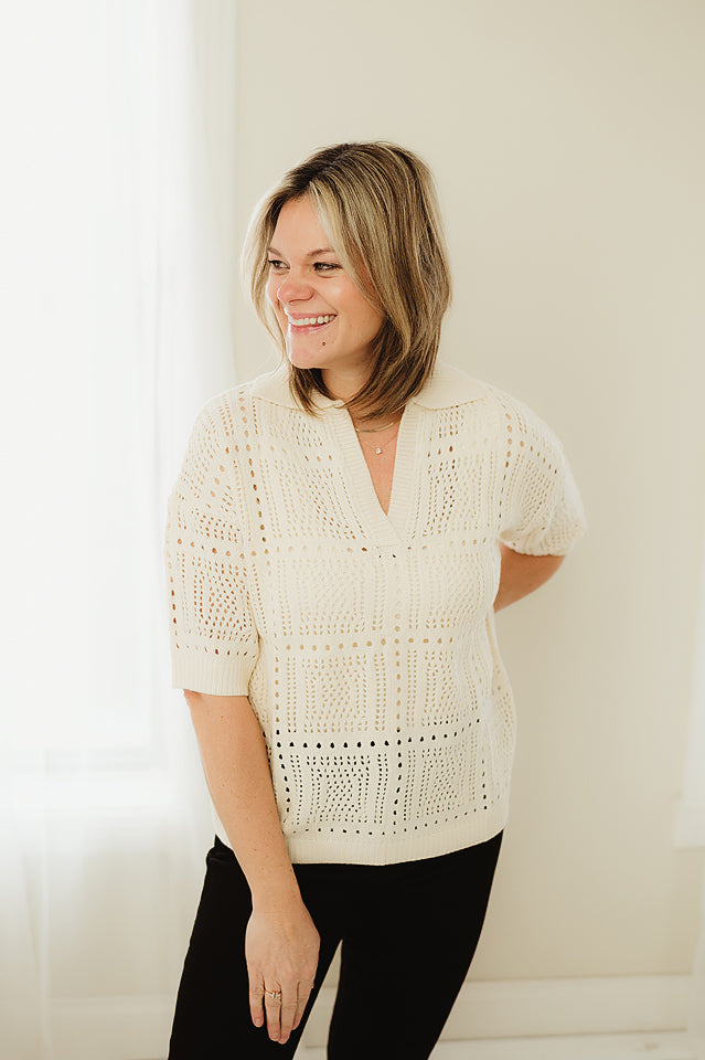 Hollowed Knit Top