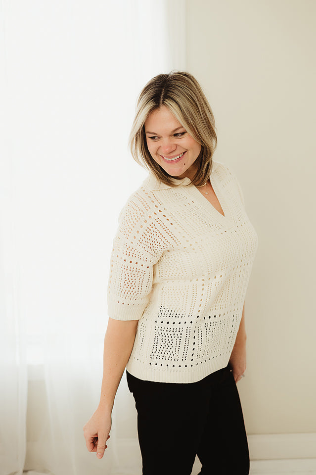 Hollowed Knit Top