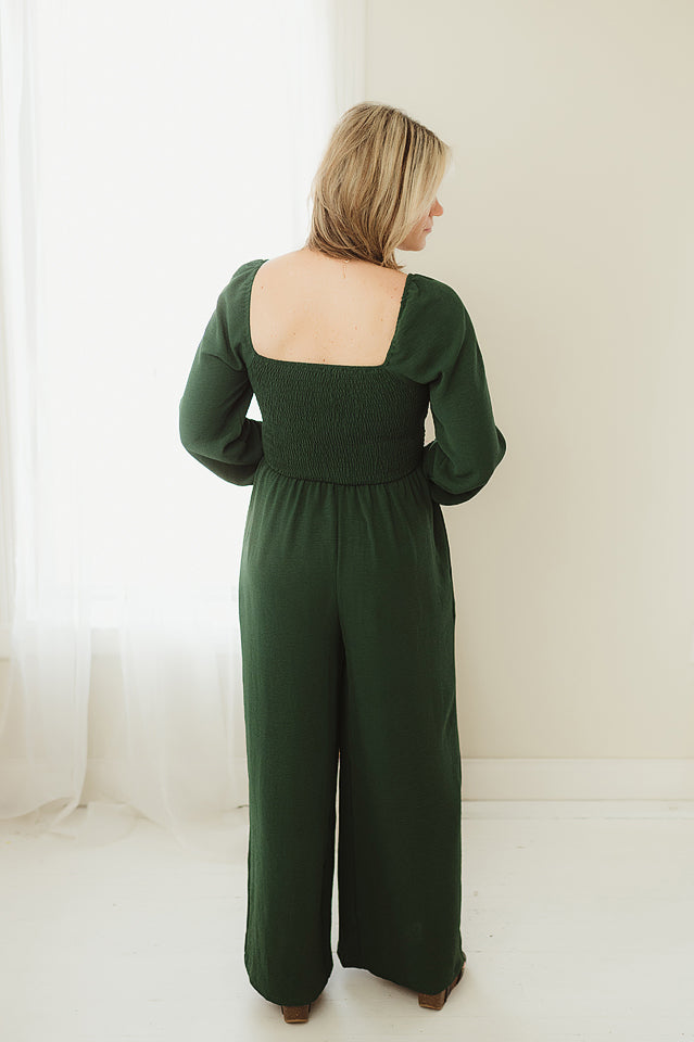 Smocked Bodice Jumpsuit