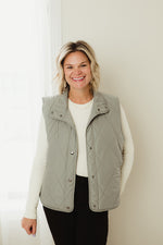 Snap Button Quilted Puffer Vest