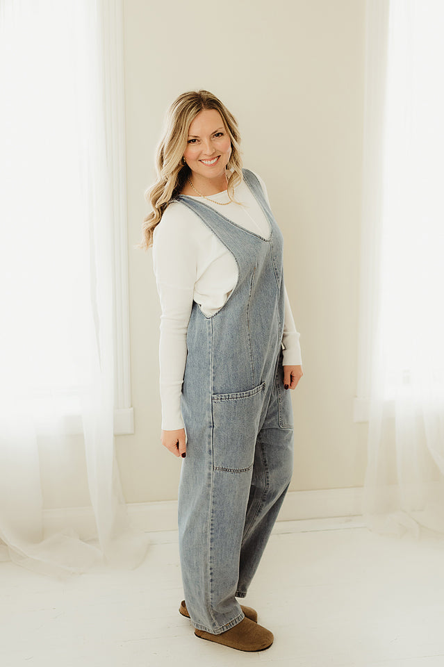 Loose Denim Jumpsuit