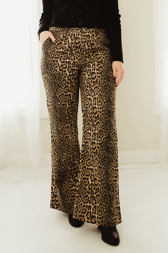 Leopard Flare Jeans