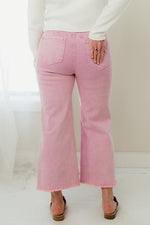 Petite Acid Washed Frayed Pants