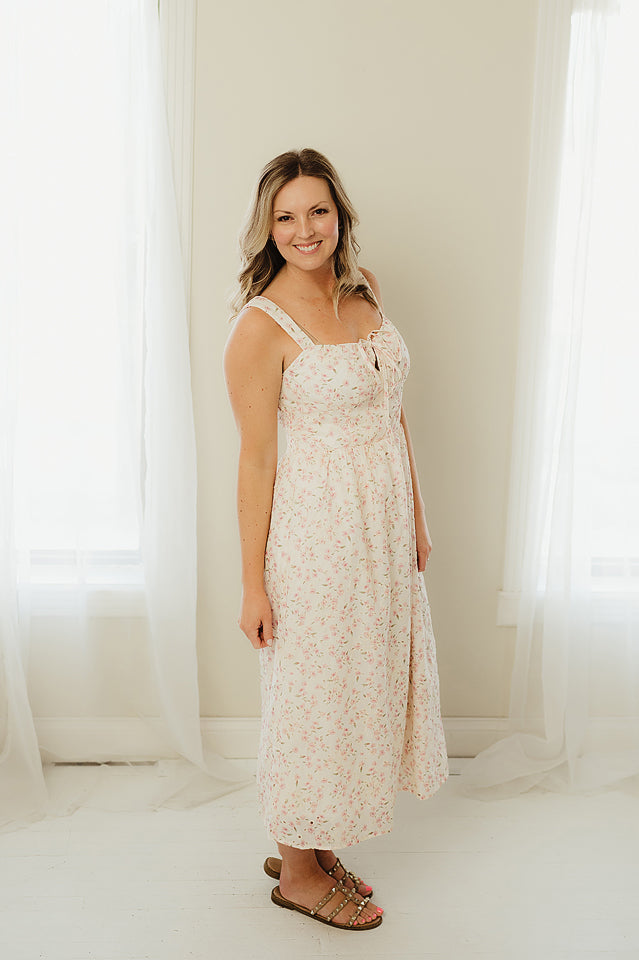 Caroline Printed Midi Dress  Ella Mae's Boutique