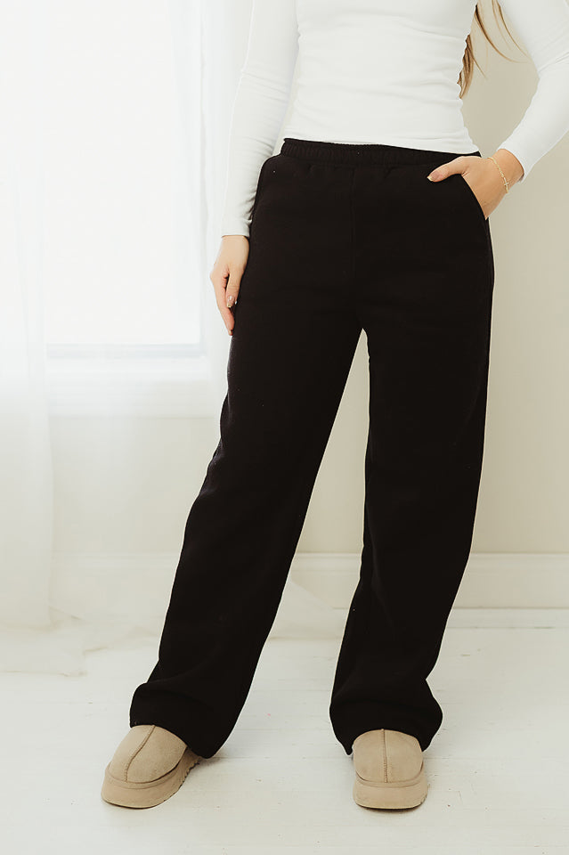 Cozy Fleece Wide Leg Sweatpants