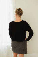 Front Round Neck Seam Sweater