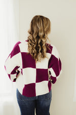 Oversized Checkerboard Pullover