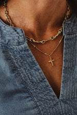 Double Row Cross Necklace