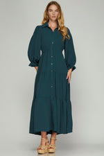 Button Down Tiered Maxi